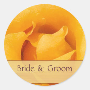 Stickers Golden Yellow Rose Bride & Groom