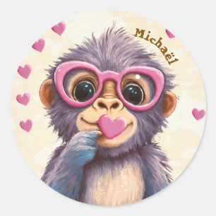Stickers Gorilla Valentine's Day Kids School