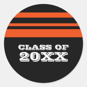 Stickers Graduation Gras Noir/Orange