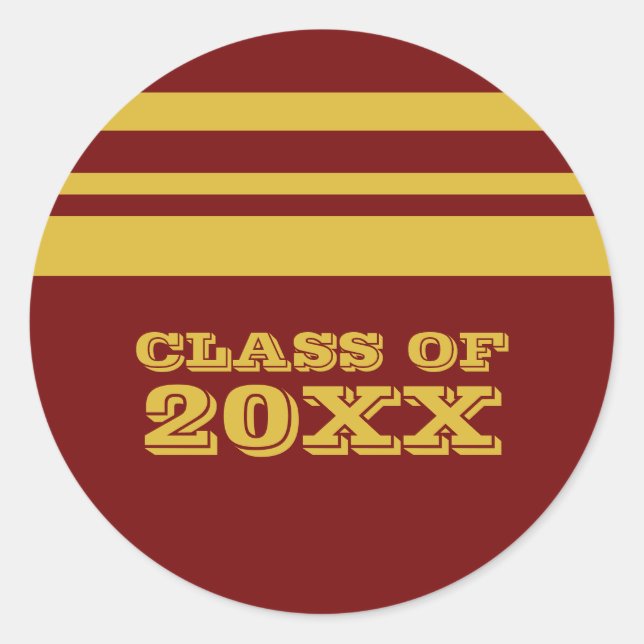 Stickers Graduation Jaune/Maroon Gras (Devant)