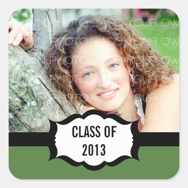 Stickers Graduation Simple, Vert (Devant)
