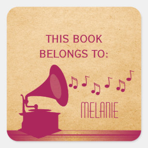 Stickers Gramophone Vintage Fuchsia