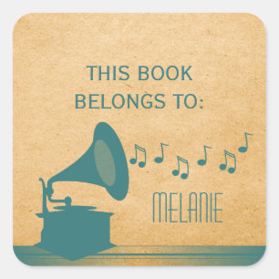 Stickers Gramophone Vintage turquoise