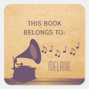 Stickers Gramophone Vintage violet