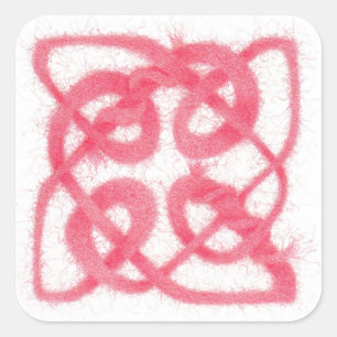Stickers grand Carré rose CELTIC KNOT