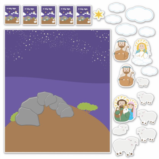 Stickers Grandes Scène De Nativité (Devant)