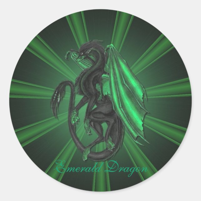 Stickers Green Emerald Dragon (Devant)
