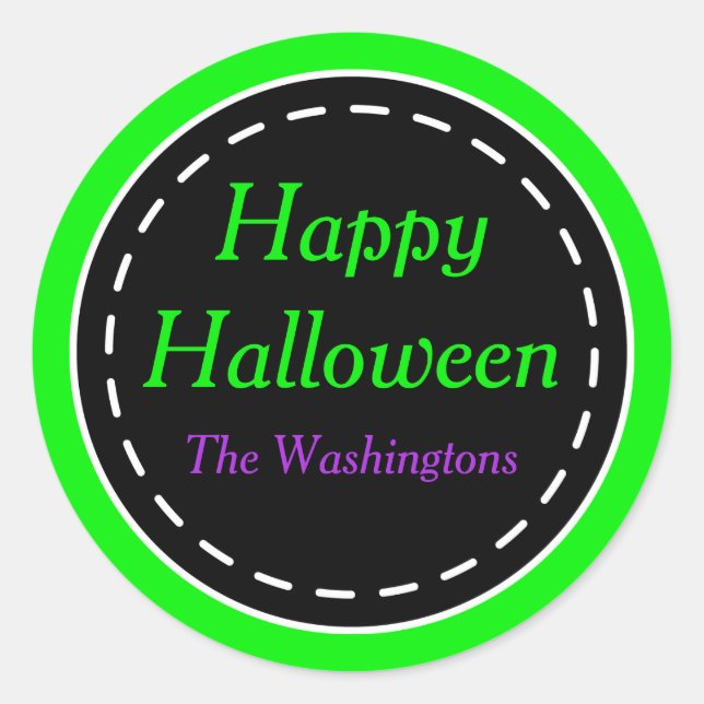 Stickers Green Halloween heureux (Devant)
