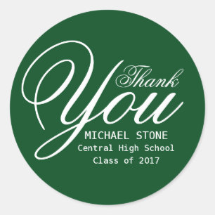 Stickers Green White Merci Graduation sur mesure