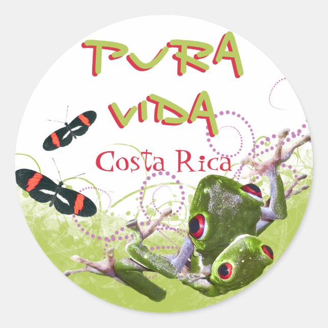 Stickers Grenouille du Costa Rica Pura Vida (Devant)