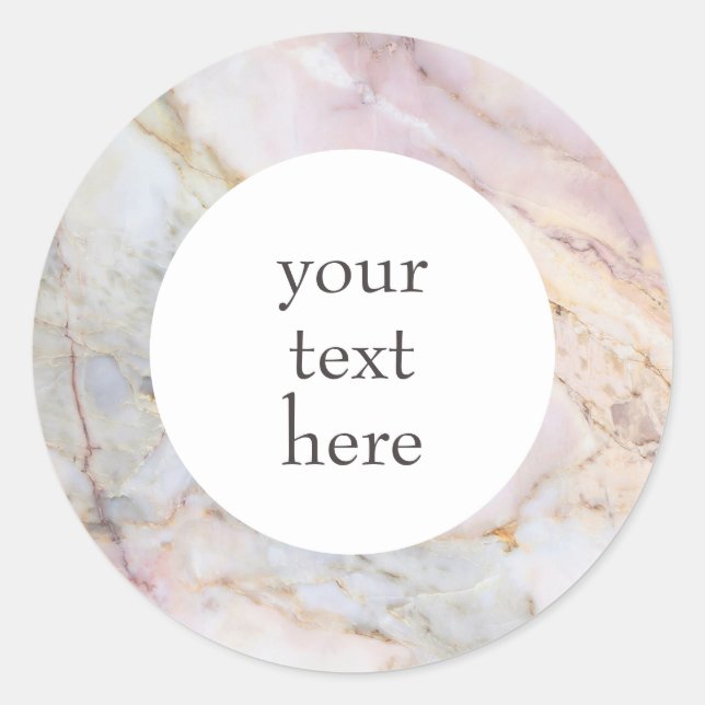 Stickers gris marbre doré Rose personnalisé (Devant)