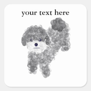 Stickers Gris Poodle #1