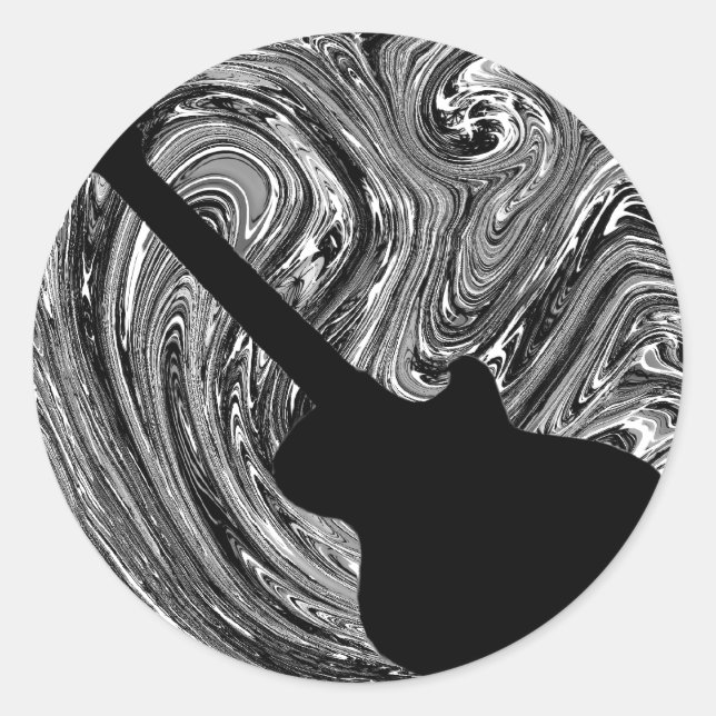 Stickers Guitare Abstraite, Noir et Blanc (Devant)