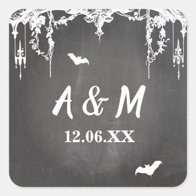 Stickers Halloween cadre gothique rustique Étiquet (Devant)