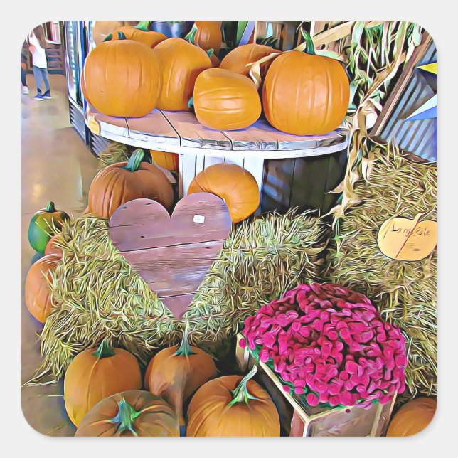 Stickers Halloween citrouille et Coeur (Devant)