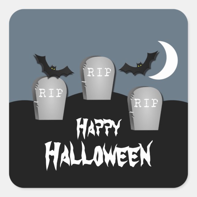 Stickers Halloween de cimetière sombres (Devant)