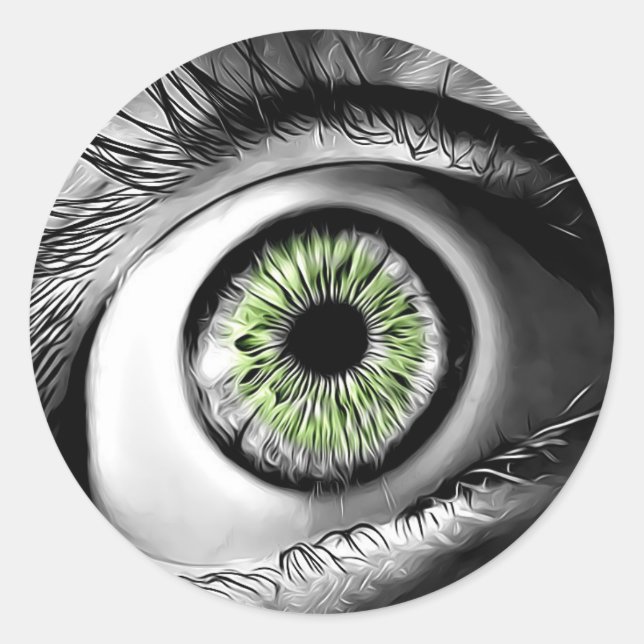 Stickers Halloween effrayants pour les yeux verts (Devant)