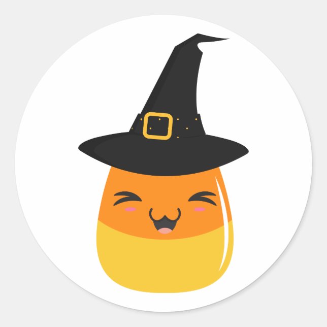 Stickers Halloween Emoji sorcière de maïs bonbon (Devant)