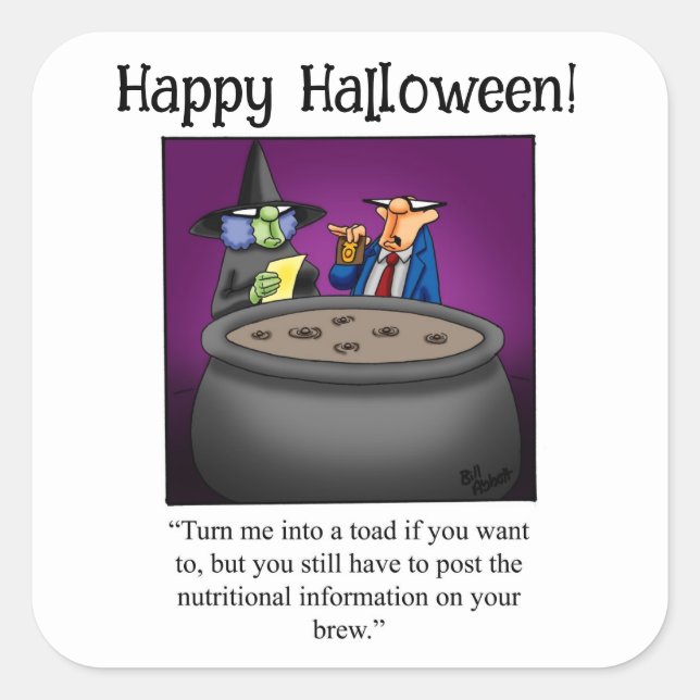Stickers Halloween Humour sorcière drôle (Devant)