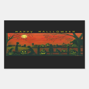 stickers Halloween, Jack-O Lanterns, chien, noir, 