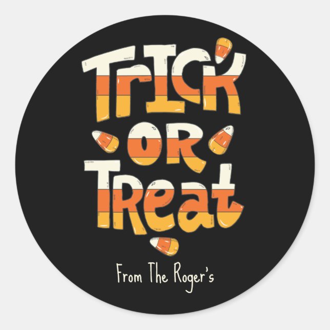 Stickers Halloween mignon ou traités (Devant)