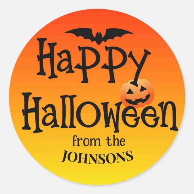 Stickers Halloween personnalisés : Ajouter un nom  (Devant)