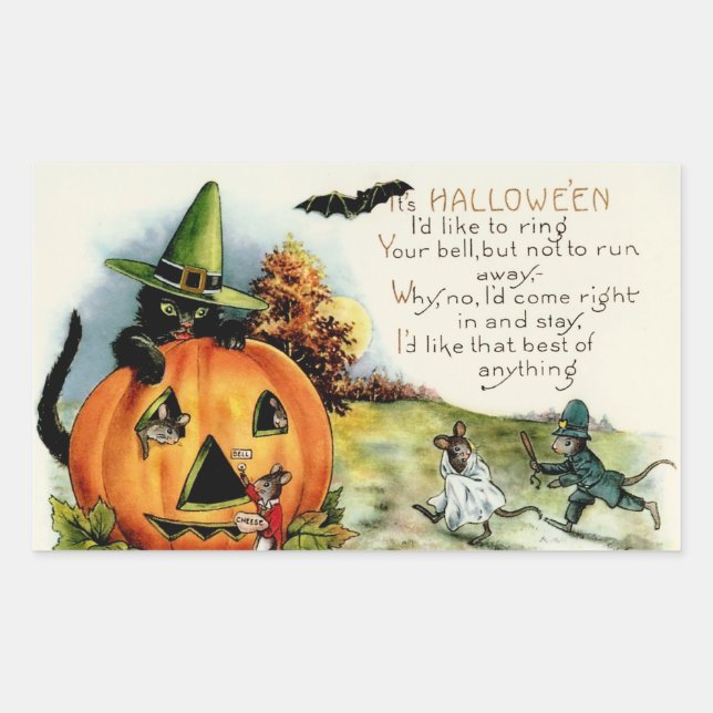 Stickers Halloween vintages - Tricoter ou traiter (Devant)