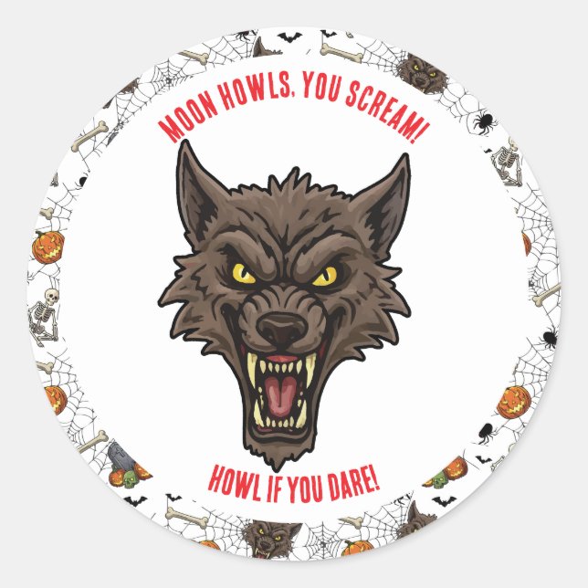 🐺 Stickers Halloween Werewolf & Étiquettes 🎃 💀 (Devant)