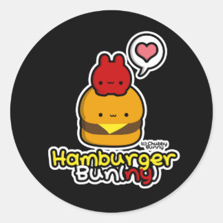 Stickers Hamburger Bun(ny) (noir)