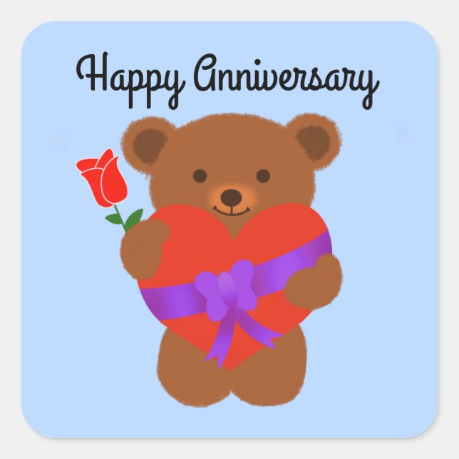 Stickers Happary Anniversary mignon Ours En Feux # (Devant)