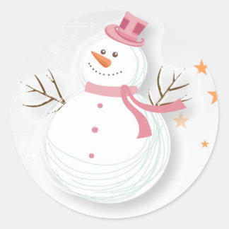 Stickers Happy Snowman - Rose