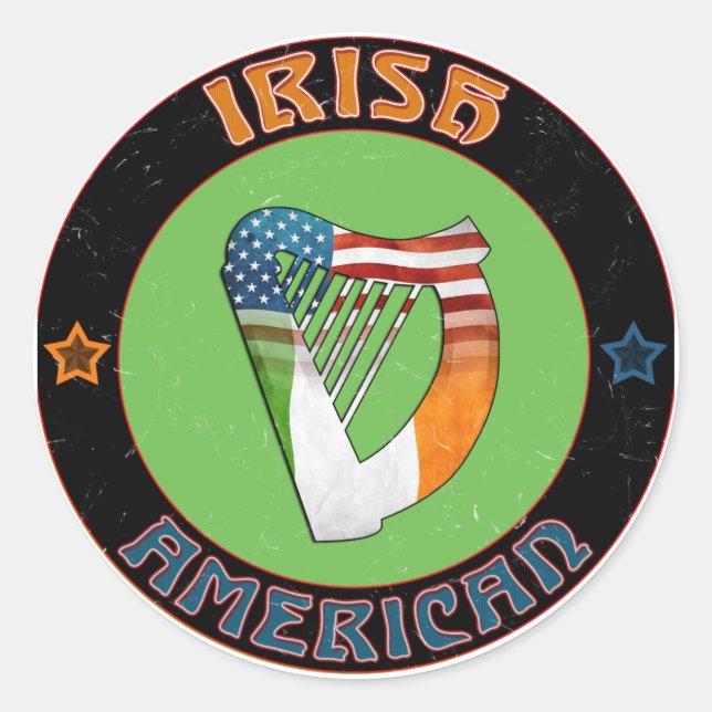 Stickers Harpe irlandais américain (Devant)
