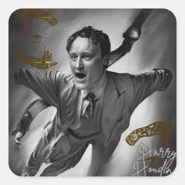 Stickers Harry Houdini Portrait Art Pop Art (Devant)