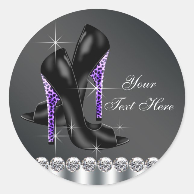 Stickers haute chaussure noir et violet élégant (Devant)