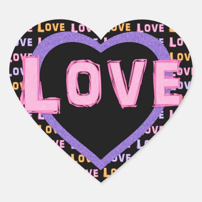 Stickers Heart Pink Love (Devant)