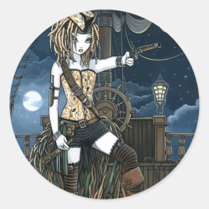 Stickers "Helena" Sky Pirate Ship Moon Fae