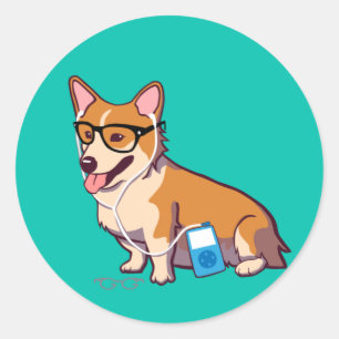 Stickers Hipster Corgi