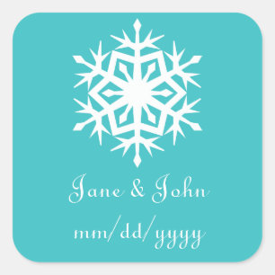 Stickers hiver en Turquoise