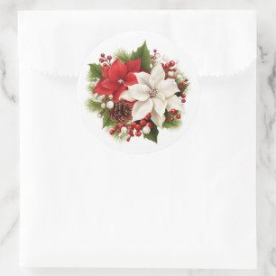 Stickers Holiday Poinsettia