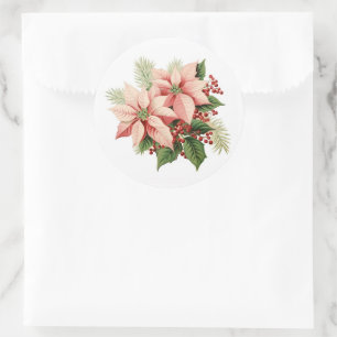 Stickers Holiday Poinsettia