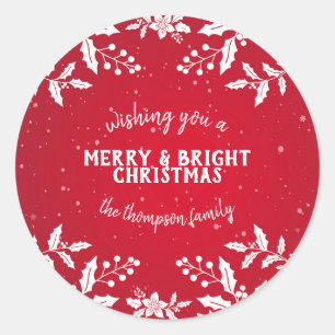 Stickers Holly Red et White Festive