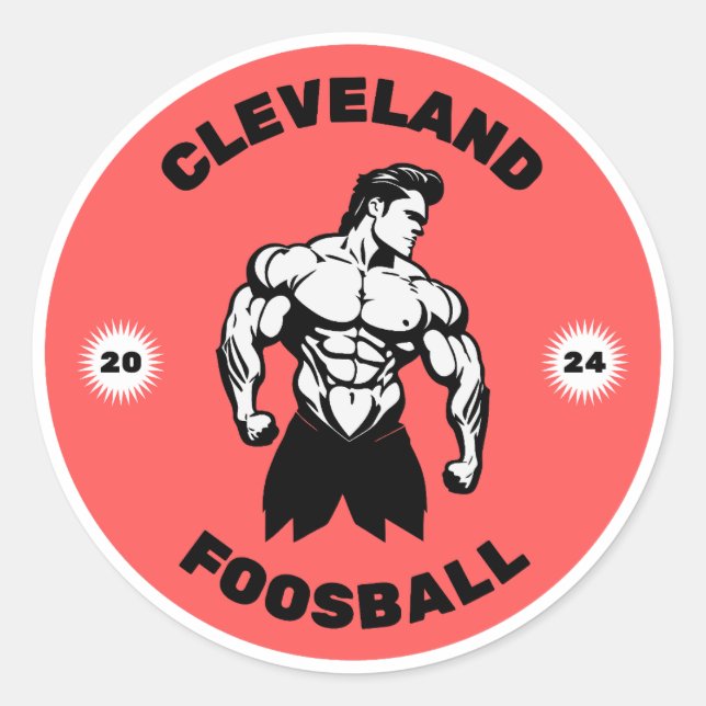 Stickers Homme Muscle Cleveland Foosball (Devant)