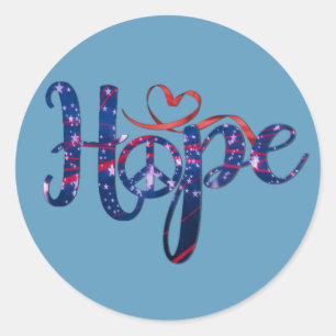 Stickers Hope for Peace Round