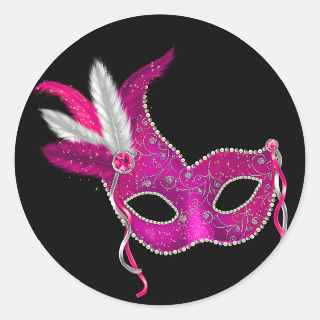 Stickers Hot Rose Masquerade Party (Devant)