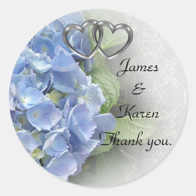 Stickers Hydrangea pour faveurs de mariage (Devant)