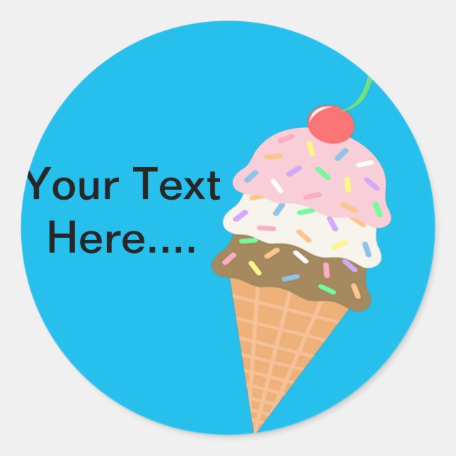 Stickers Ice Cream Personnalisés. (Devant)