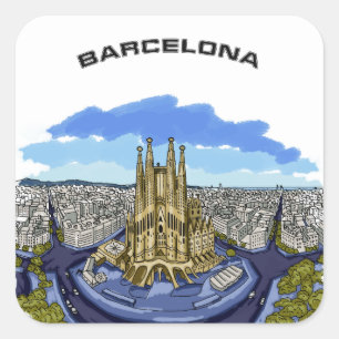 stickers Illustration de Barcelone
