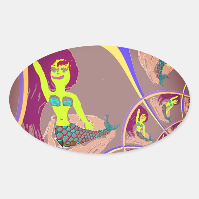 Stickers Imaginaire de sirène fractale (Devant)