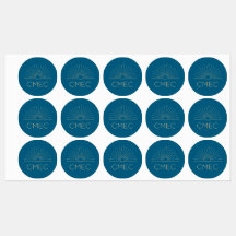 Stickers imperméables CMEC - ronds, bleus et pêche