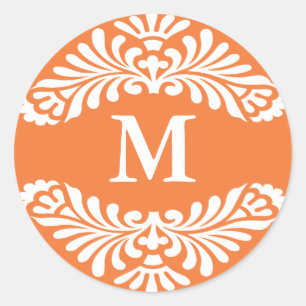 Stickers initiaux Monogrammes ::Rose corallien - O